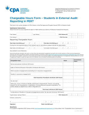 Cpa Chargeable Hours Form Ontario