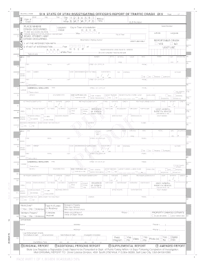 DI 9 STATE of UTAH INVESTIGATING OFFICER&#039;S REPORT of TRAFFIC CRASH DI 9  Form