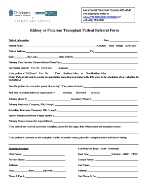 Get and Sign Transplant Patient Referral Form Final for Web DOC