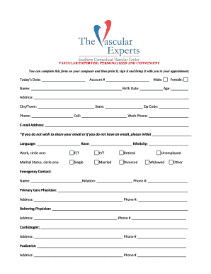 VASCULAR EXPERTISE  Form