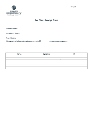 Per Diem Invoice Template  Form