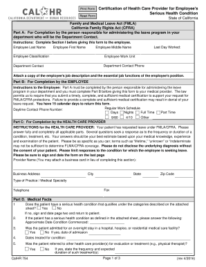  Calhr 754 Form 2016-2024