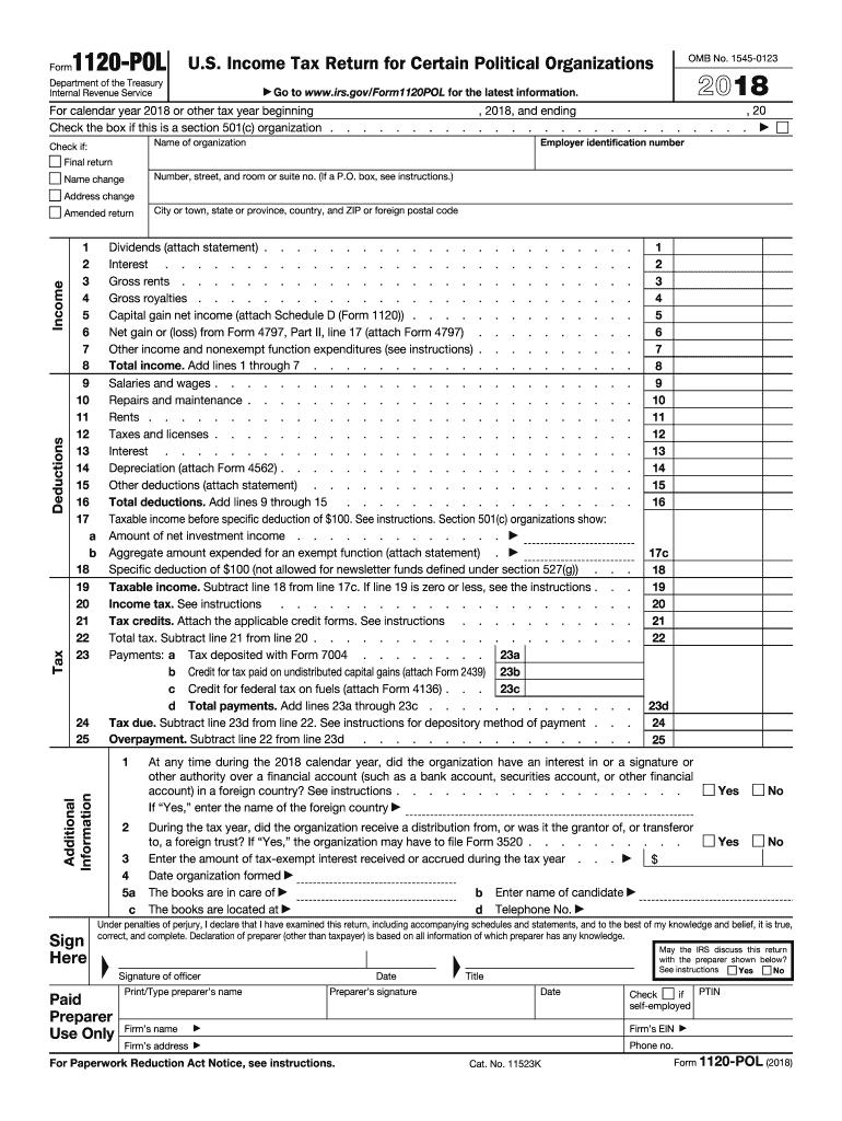  Form 1120 2018