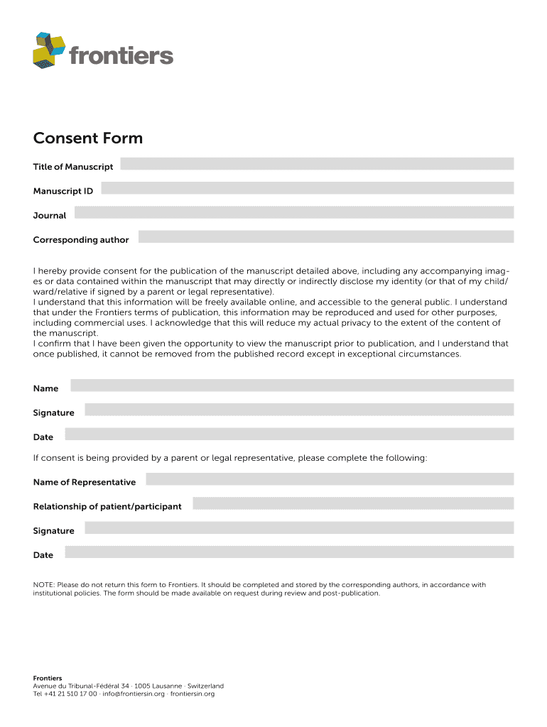 Consent Form Frontiers