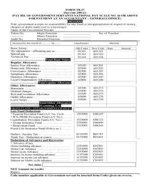 Pay Bill Gazetted Excel  Form