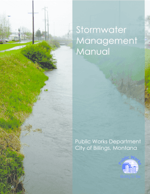 Stormwater Management Manual City of Billings  Form