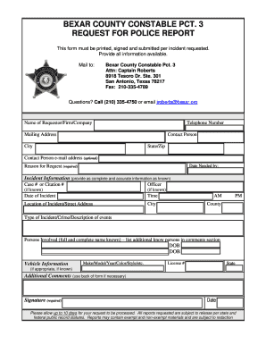 BEXAR COUNTY CONSTABLE PCT  Form