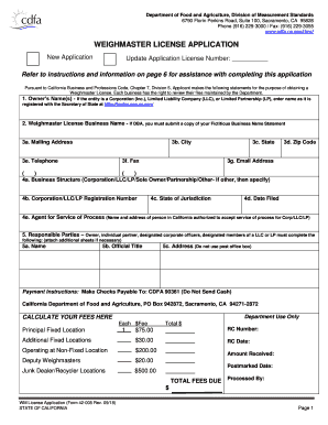  Weighmaster Form 2018