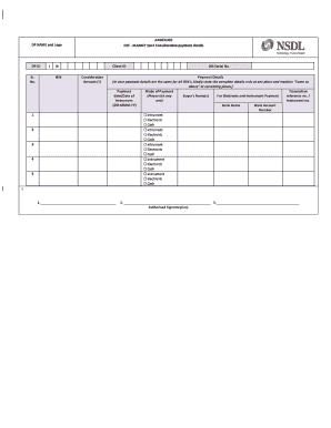 Off MARKET SALE Consideration Payment Details  Form