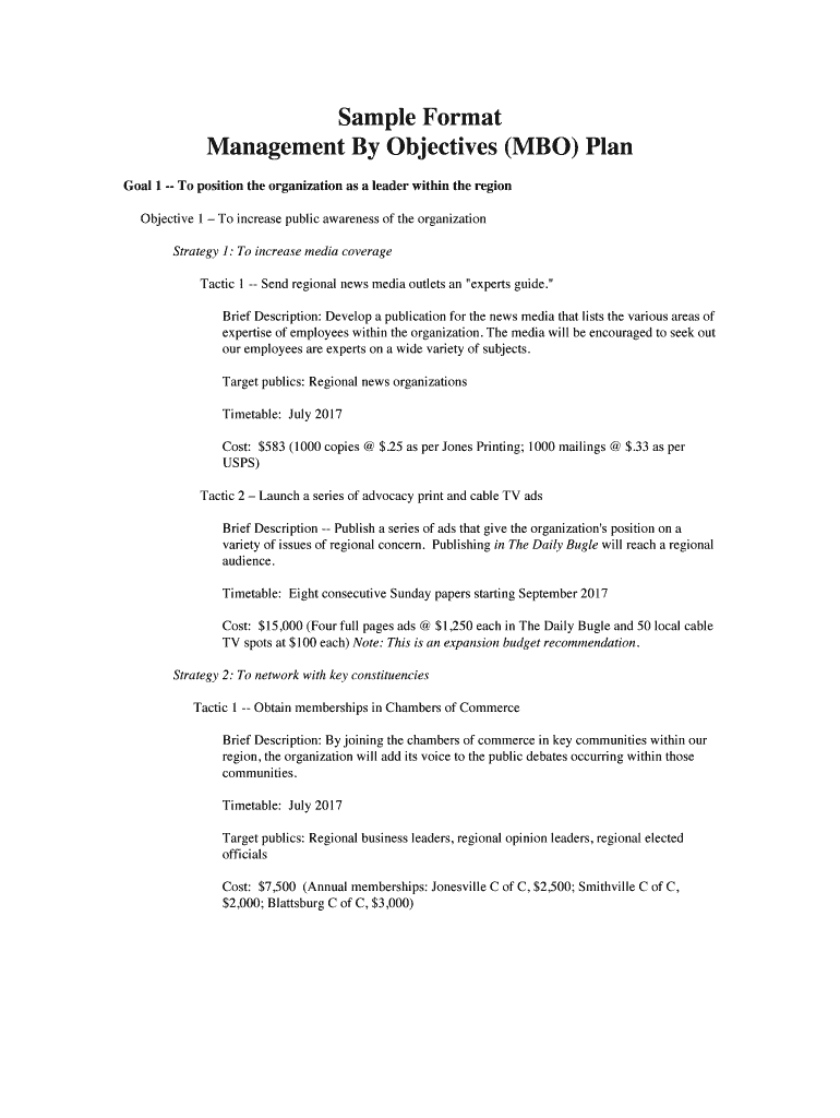 Mbo Template Excel  Form