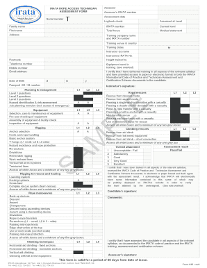 Irata Assessment Form