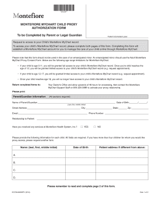 Montefiore Mychart  Form