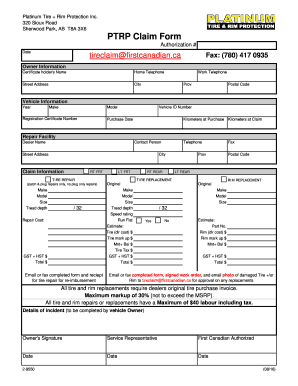  First Canadian Tire Claim Form 2016-2024