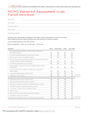 Scoring Instructions for NICHQ Vanderbilt Assessment AAP Org  Form