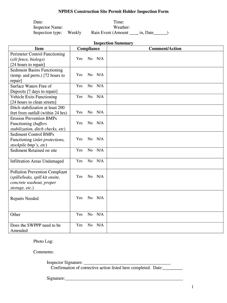 Inspection Form MNDOT DOC