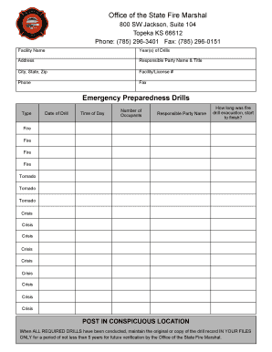 Kansas Fire Marshal Forms