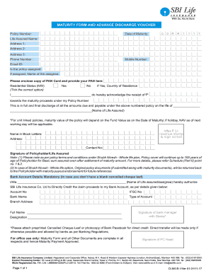 Sbi Life Maturity Form