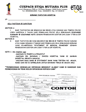 Mutiara Plus Etiqa  Form