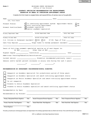  Print Form Michigan State University 2012-2024