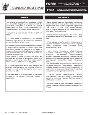 Ingonyama Trust Permission to Occupy Forms PDF