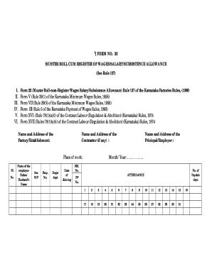 Muster Roll Form 22