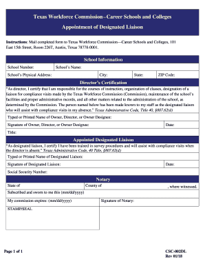 Appointment of Designated Liaison  Form