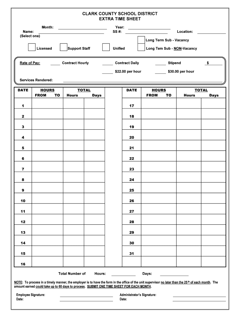 Nevada Clark County School District  Form