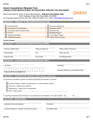 Axiom Cancellation Form