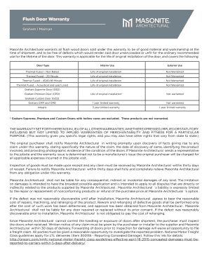 Graham Wood Door Warranty  Form