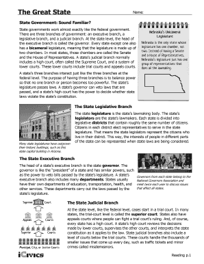 The Great State Answer Key  Form