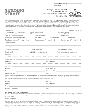 Building Permit City of Decatur  Form