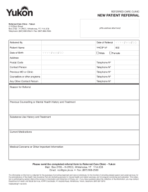 Referred Care Clinic  Form