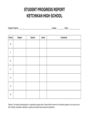 Student Progress Report Template Google Docs  Form