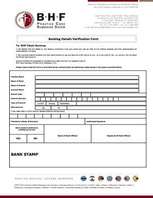 Bhf Banking Details  Form