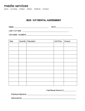  Kit Rental Form 2017