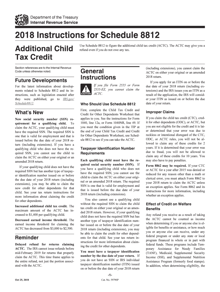  Irs Form 8812 Instructions 2018