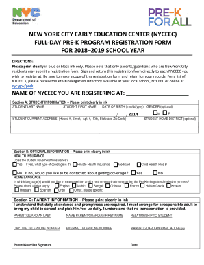 Nyceec Full Day Registration Form