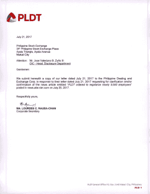 Letter of Undertaking Pldt  Form