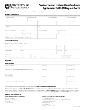 SUGA University of Saskatchewan  Form