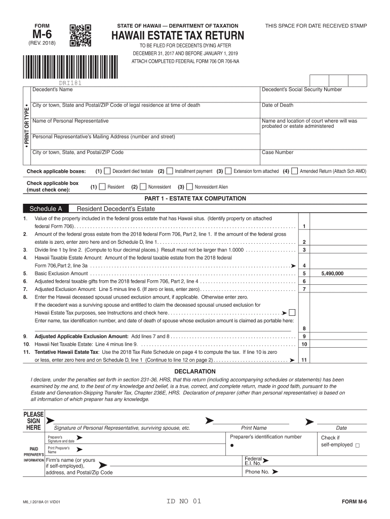 Get and Sign Hawaii Form M 6 2018