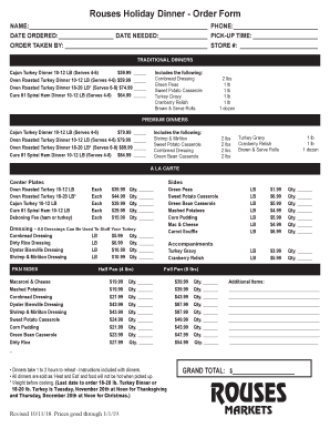 ORDER TAKEN by STORE #  Form