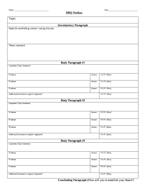 Dbq Template  Form