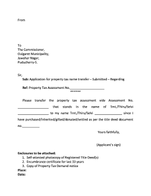 Application for House Tax  Form