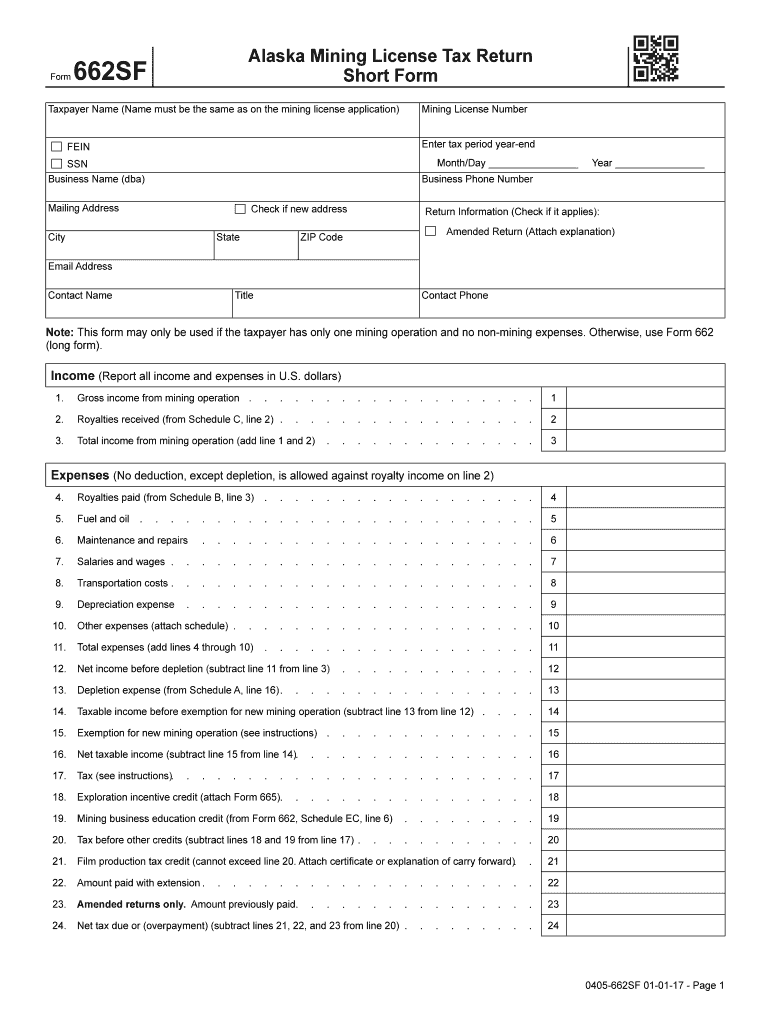  Alaska Mining License Tax Form 2017