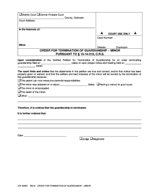  ORDER for TERMINATION of GUARDIANSHIP MINOR 2018-2024