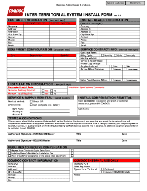 INTER TERRITORIAL COPIER INSTALL FORM