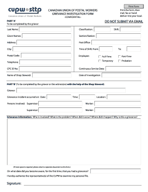 Cupw Vancouver  Form