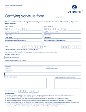 Zurich Adviser Suite  Form