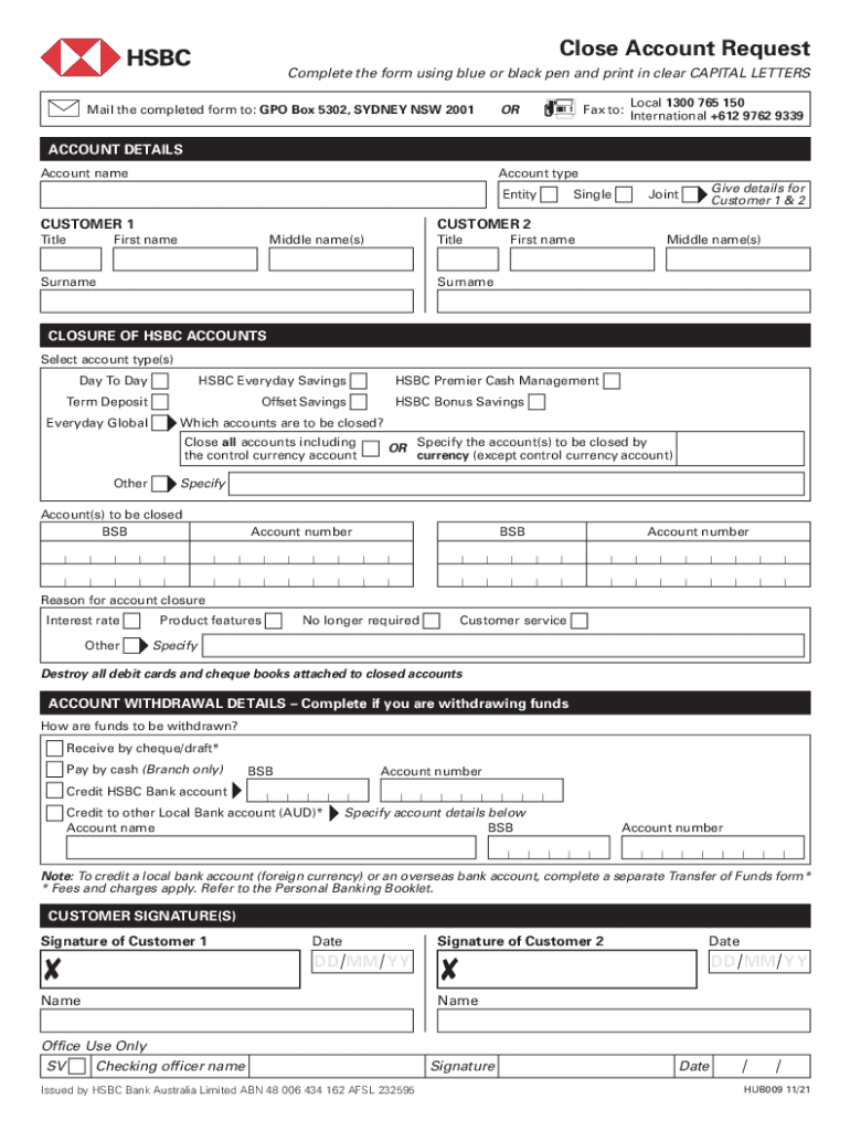 InstructionsPrintClearClose Account Request Comple  Form