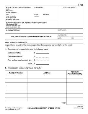 Forms the Superior Court of California County of Orange